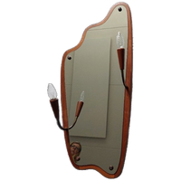 Midcentury Deense Teak Spiegel Met Verlichting