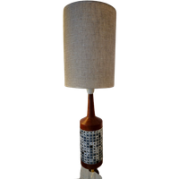 Vintage Deense Tafellamp Teak Lamp Schermerlamp Mozaïek