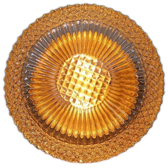 Plafondlamp Van Amberkleurig Kristal, Jaren 70 1