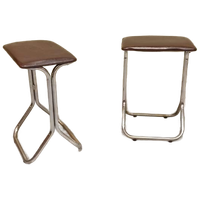 Set Van 2 Vintage Chrome En Vinyl Kruks Krukjes