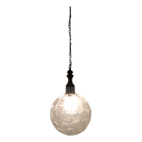 Vintage Jaren 60 Plafondlamp Bollamp (Geperst Glas)