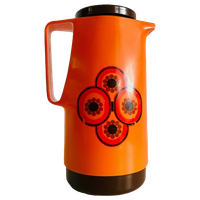 Vintage Thermosfles Retro Oranje Koffiekan 1970’S