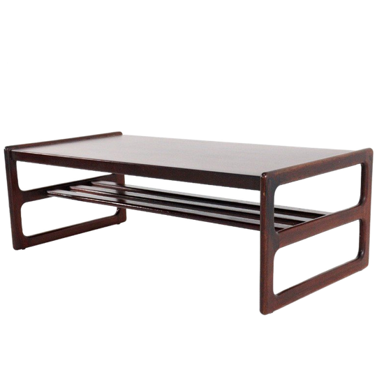 Vintage Salontafel Met Lectuurhouder 1