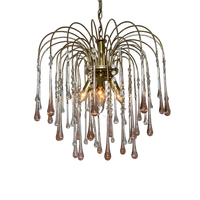 Vintage Xxl Murano Teardrop Kroonluchter Hanglamp Kristal