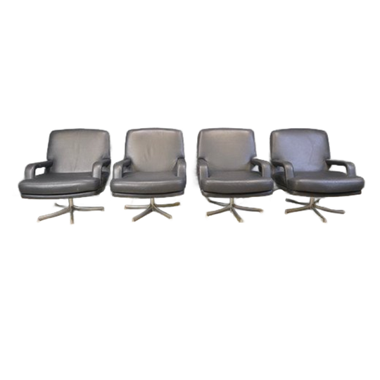 Set Of 4 Swivel Chairs By Bernd Munzebrock For Walter Knoll, 1970s 1