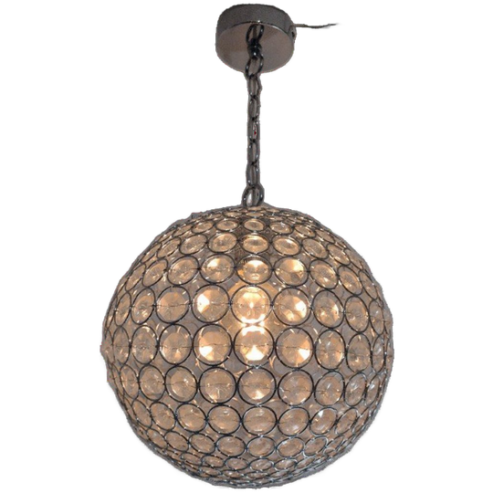 Vintage Hanglamp Met Kristal Glas 1