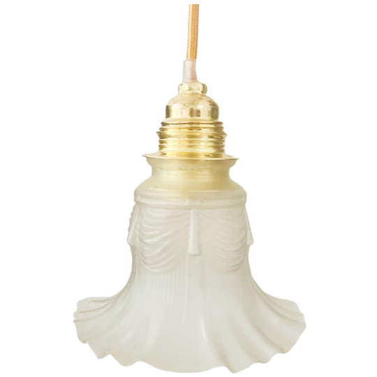 Vintage Barok Hanglampje Mat Glas Wit 1
