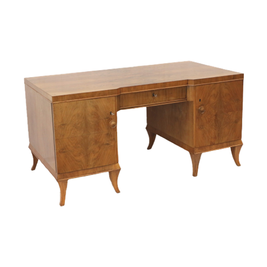 Sierlijk Vintage Walnoten Bureau Gemaakt In De Jaren '50 1