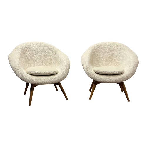 Set Of 2 Vintage Chairs By Miroslav Navratil - White