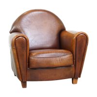Comfortabele, Strak Afgewerkte, Gezellige Grote Schapenleren Design Armchair