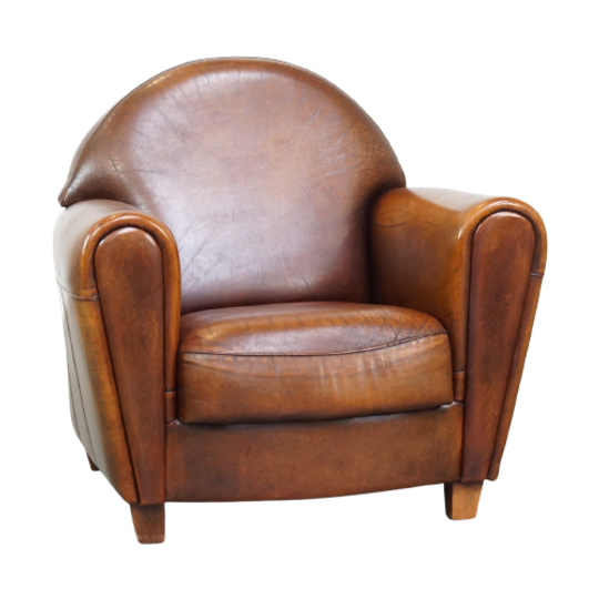 Comfortabele, Strak Afgewerkte, Gezellige Grote Schapenleren Design Armchair 1
