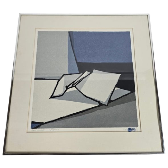 Fon Klement - Boardsnede - 'livre Ouvert' - Proefdruk - Gesigneerd - 1987 1