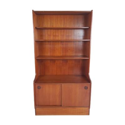 Vintage Deense Buffetkast |Wandmeubel Teak Fineer Boekenkast