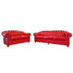 Chesterfield Melbourne Set 2 + 3 Zits - Rood thumbnail 1