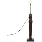 Prachtige Handgesneden Antieke Houten Staande Lamp Met Leeuwenkop thumbnail 1