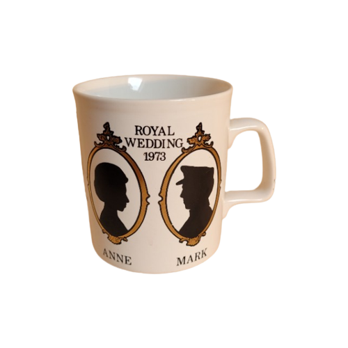 Royal Wedding Kop Princess Anne & Mark Philipps - Staffordshire Potteries Ltd - Made In England