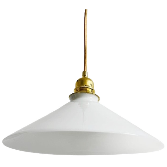 Vintage Franse Hanglamp Opaline Glas 1930’s 1