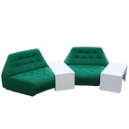Jaren '70 Fauteuils Groen Met Tafeltjes thumbnail 1