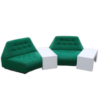 Jaren '70 Fauteuils Groen Met Tafeltjes