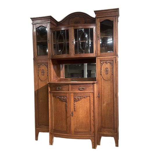 Prachtig Vitrine Meubel Eik Late Art Nouveau Periode Circa 1920 1