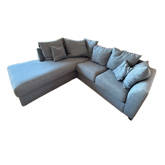 Mooie Hoekbank Met Ottoman - Blauwgrijs 1