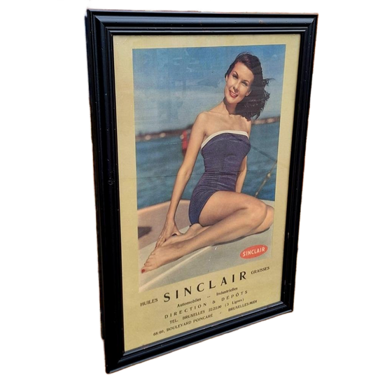 Originele Vintage Pin-up Reclame Poster Van Sinclair Olie️️⛽ 1