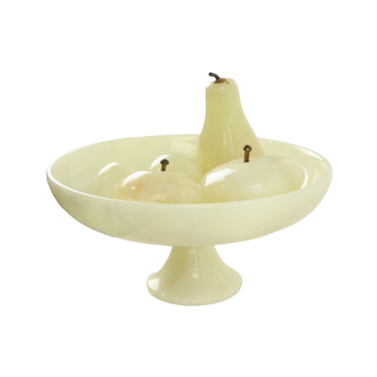 Vintage Fruitschaal Onyx Marmer Natuursteen Decoratie 1