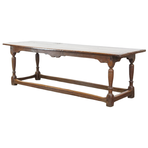 Prachtig Charmante Grote Antieke 17E Eeuwse Engelse Eikenhouten Eettafel, Refectory Table