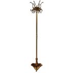 Messing Rococo Staande Kapstok Hollywood Regency Hall Tree Op Marmer Voet thumbnail 1