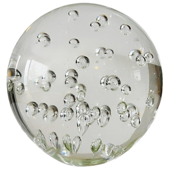 Vintage Presse Papier Helder Kristal Belletjes Hollywood Regency 1