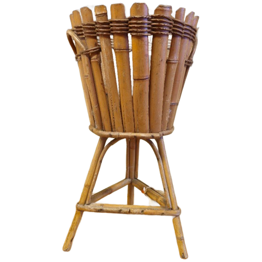 Vintage Rotan Plantenstandaard Planten Standaard Pplantentafeltje Bloempot 1