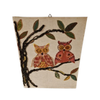 Vintage Schilderij Van Stof Uil Stof Wandkleed Muurkleed thumbnail 1