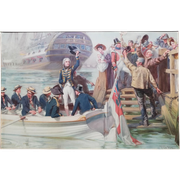 "Good-Bye My Lads" - Lord Nelson Door Frederick Roe - Chromolithografie (1905)
