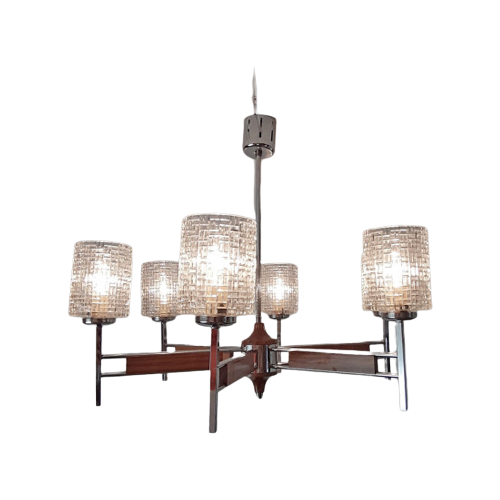 Vintage Hanging Lamp, 6 Arms