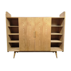 Vintage Halfhoge Kast / Vitrine Met Open Gedeelte thumbnail 1