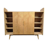 Vintage Halfhoge Kast / Vitrine Met Open Gedeelte