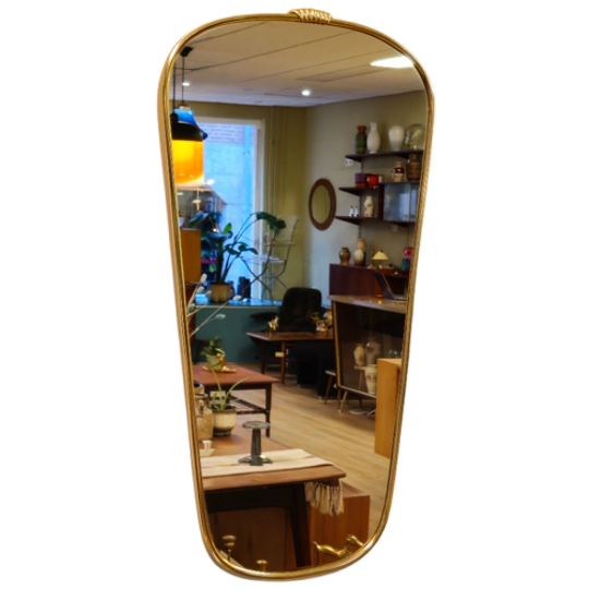 Vintage Wandspiegel Spiegel Mirror Messing Goud 1