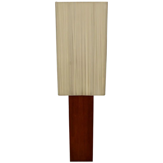 Large Vintage Teak Floorlamp With Square Beige Shade, 1960/70s 1