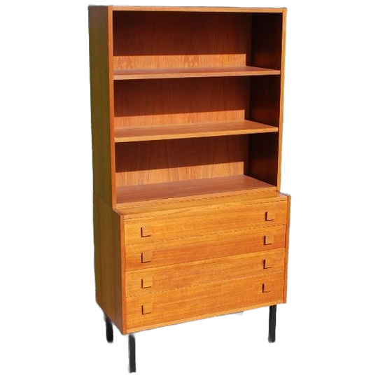 Vintage Teak Wandkast Uit Twee Delen 1