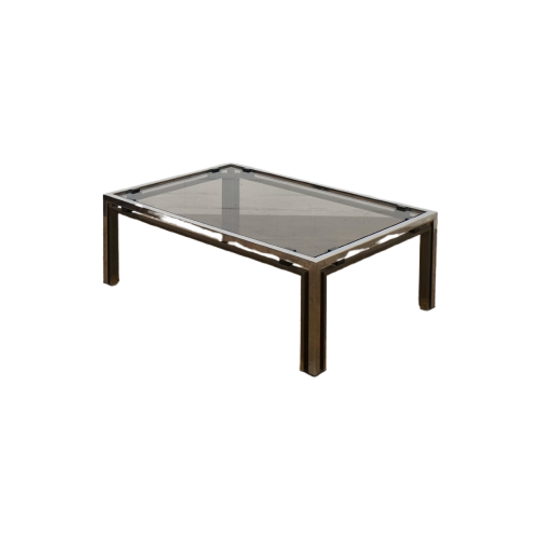 Chrome And Messing Coffee Table By Romeo Rega 1