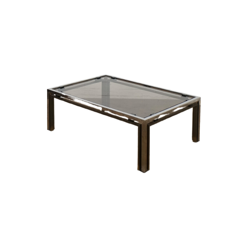 Chrome And Messing Coffee Table By Romeo Rega