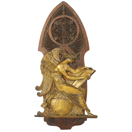 Antieke Griekse Godin Plaque Bas Reliëf Neogotiek Revival 29cm 1