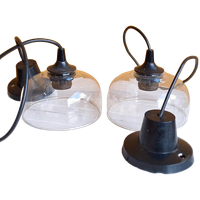 Vintage Schott Mainz Jena Glas Hanglampen
