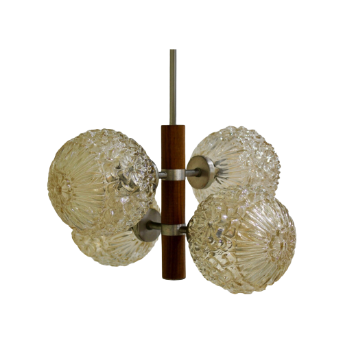 Vintage Plafondlamp, 4-Armige Lamp - Hout, Amberkleurig | 01200