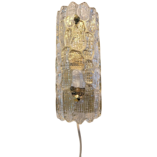 Vintage Wandlamp In Ijsglas Van Carl Fagerlund Voor Orrefors 1