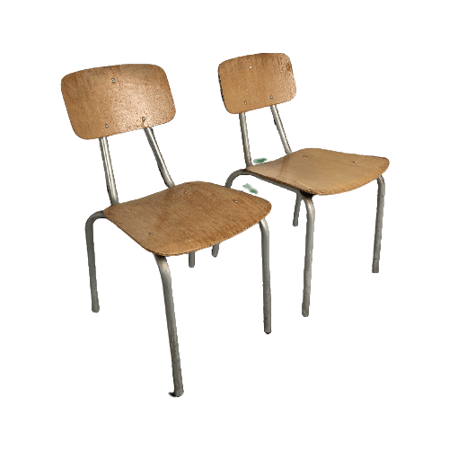 2X Vintage Schoolchairs