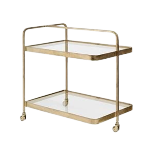Bar Trolley Met Glas In Goudkleur 1