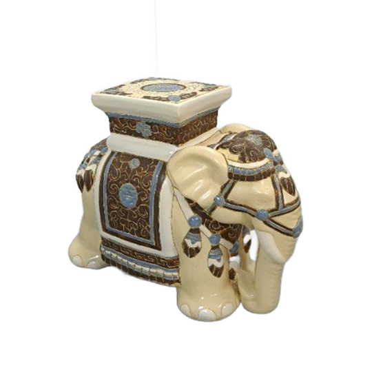 Porseleinen Olifant Plantentafel, Vintage Bijzettafel 1