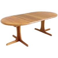 Vintage Deense Ronde Uitschuifbare Eettafel Tafel Massief Teak