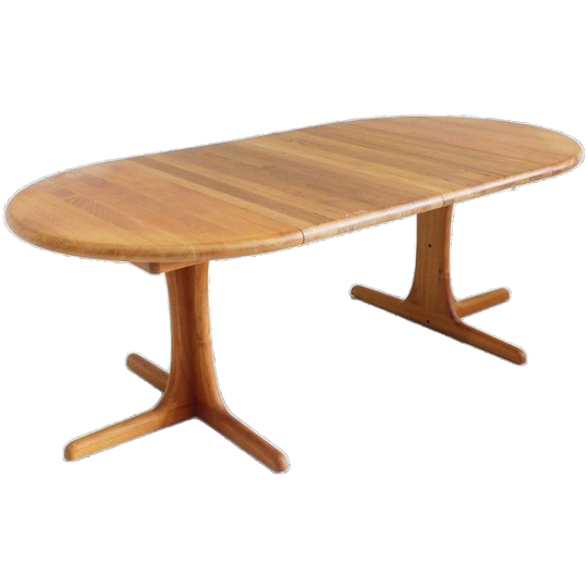 Vintage Deense Ronde Uitschuifbare Eettafel Tafel Massief Teak 1